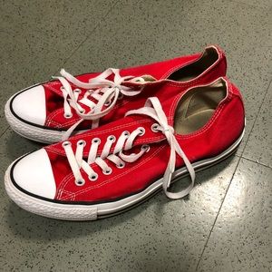 Red Converse- Men size 9, Women size 11